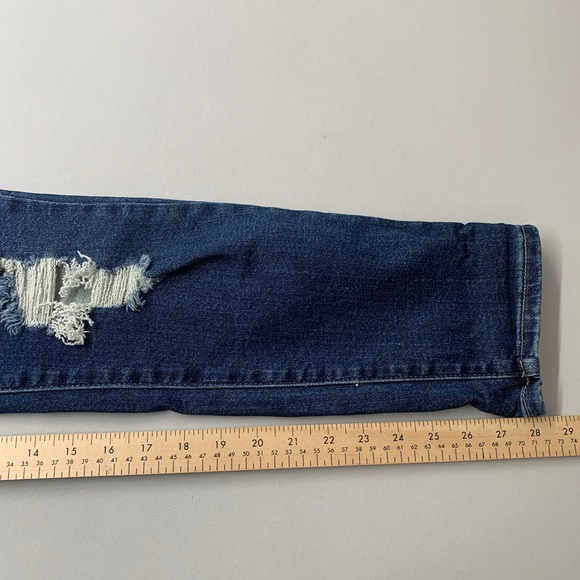 Judy Blue Women Jeans 25 Blue Denim Boyfriend Fit Dark Wash Distressed Adult - Picture 7 of 13